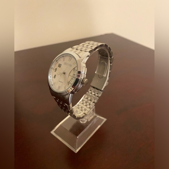Men's Skone Silver Watch with White Dial - Picture 2 of 3